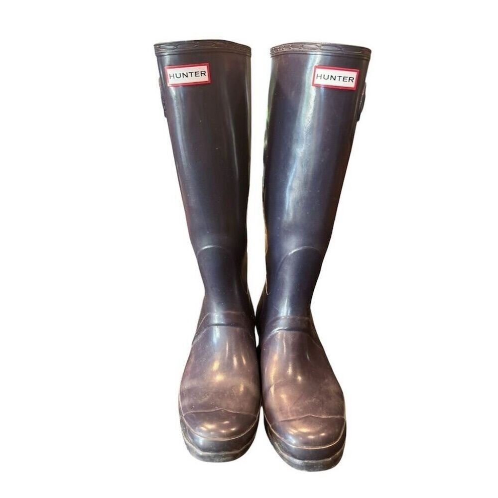 Hunter Women's Tall Rain Boots in Dark Brown/Black